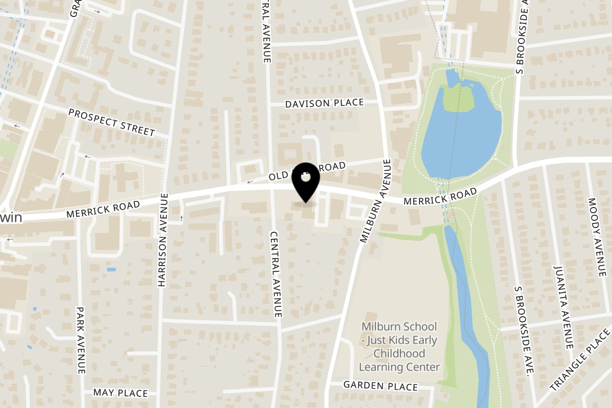 Map showing the location of Mateo's Deli & Bagels on 986 Merrick Rd in Baldwin
